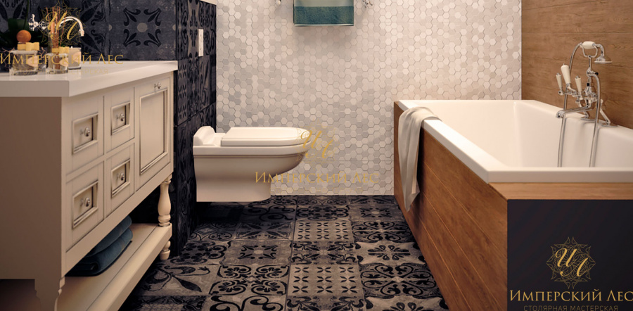 Тумба IW-w6 в белом цвете на деревянных ножках - фото 5