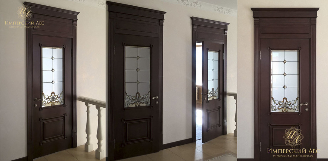 Двери из массива в викторианском стиле (чёрные)