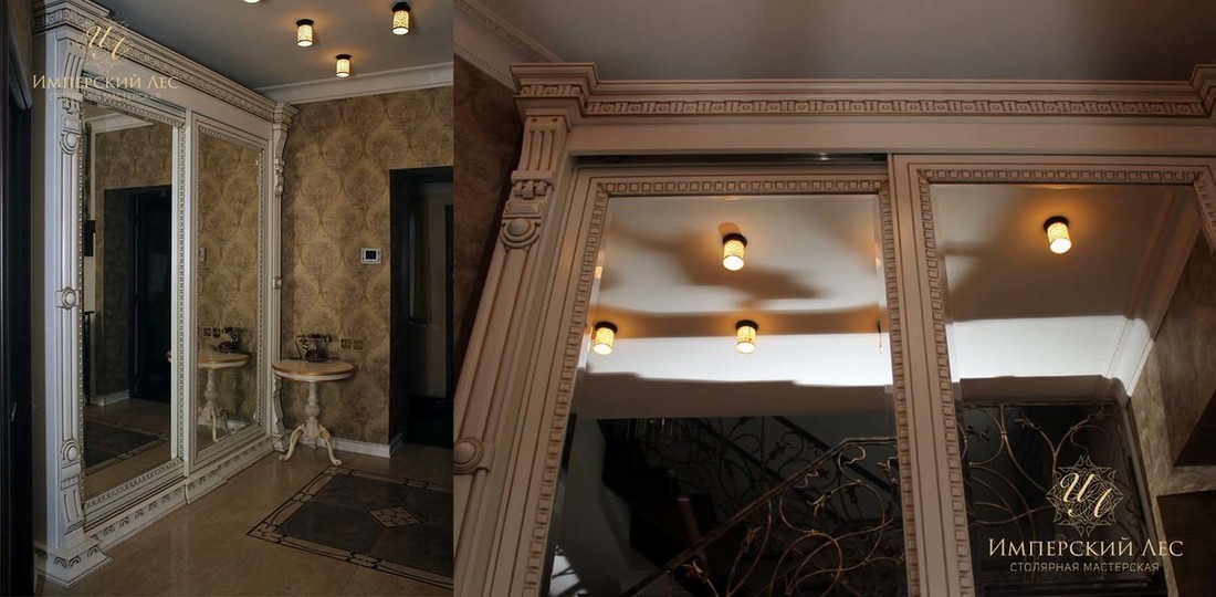 Шкафы "Венето" с зеркалами в стиле рококо