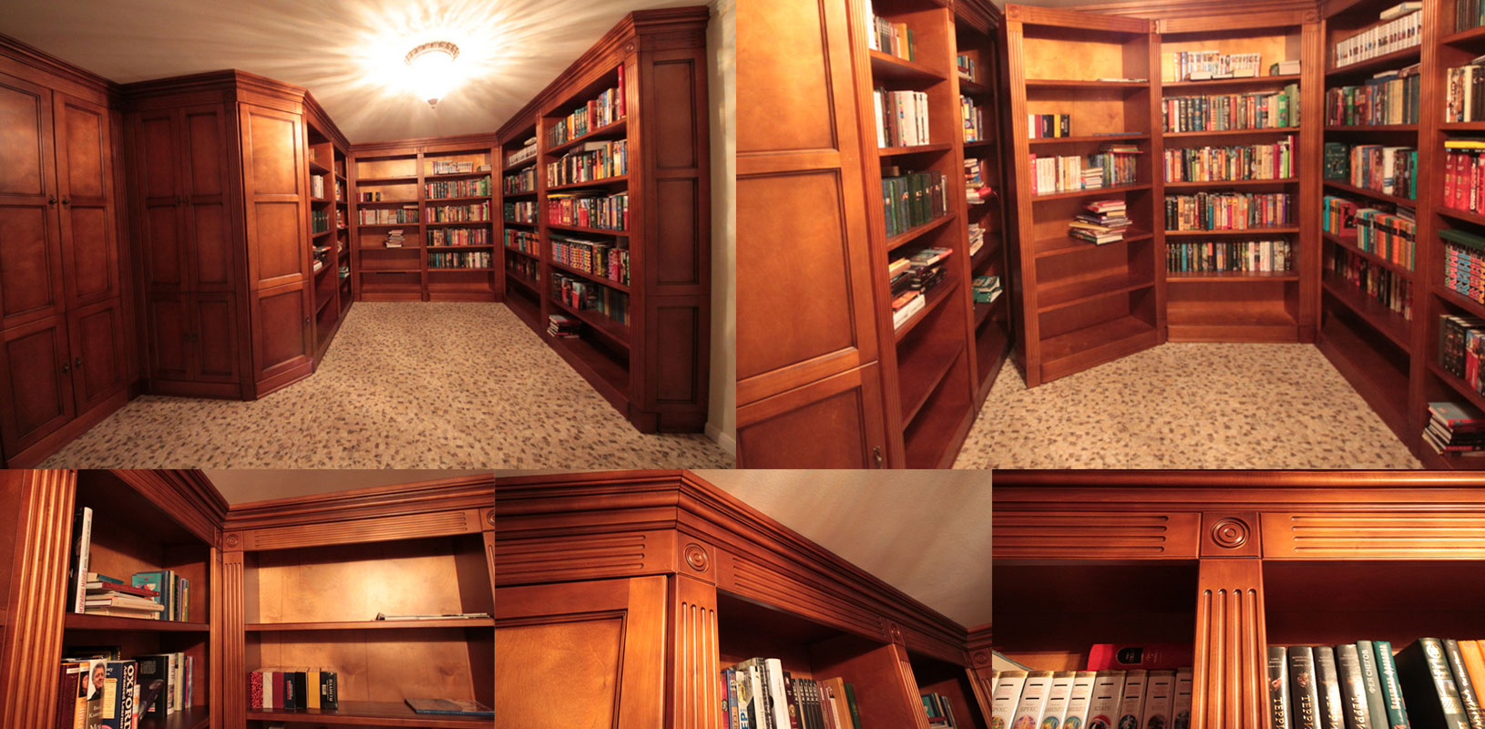 Шкаф библиотека для книг, массив