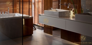 Дизайнерская тумба под две раковины IW-Duravit Luv