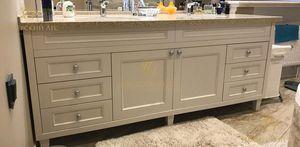 Тумба белая под 2 раковины для ванной комнаты