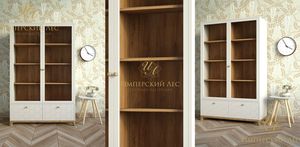 Книжный шкаф двустворчатый, белый Книжный шкаф двустворчатый, белый